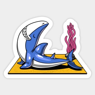 Shark Yoga Workout Sticker